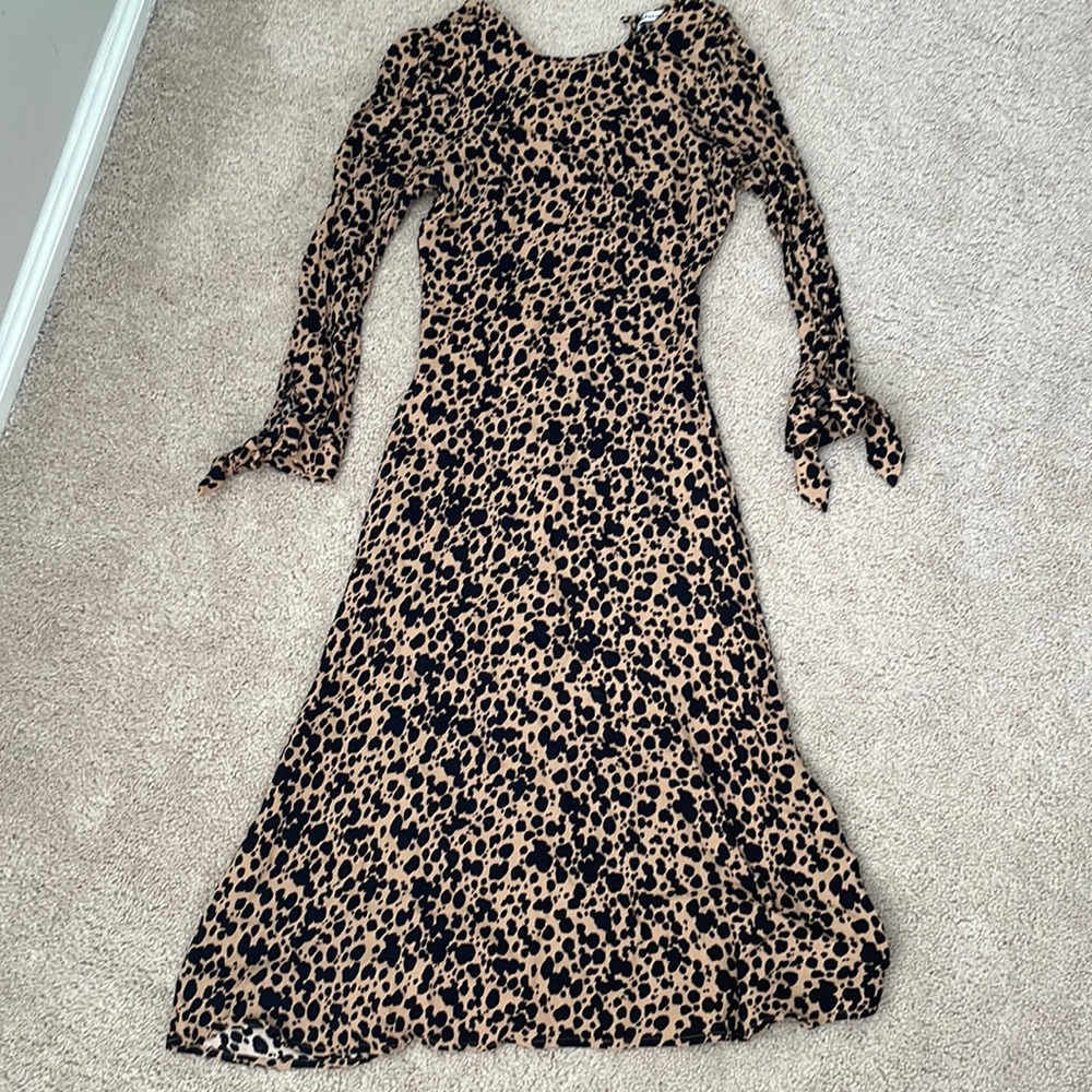 Reformation Port Print Long Sleeve Midi Dress